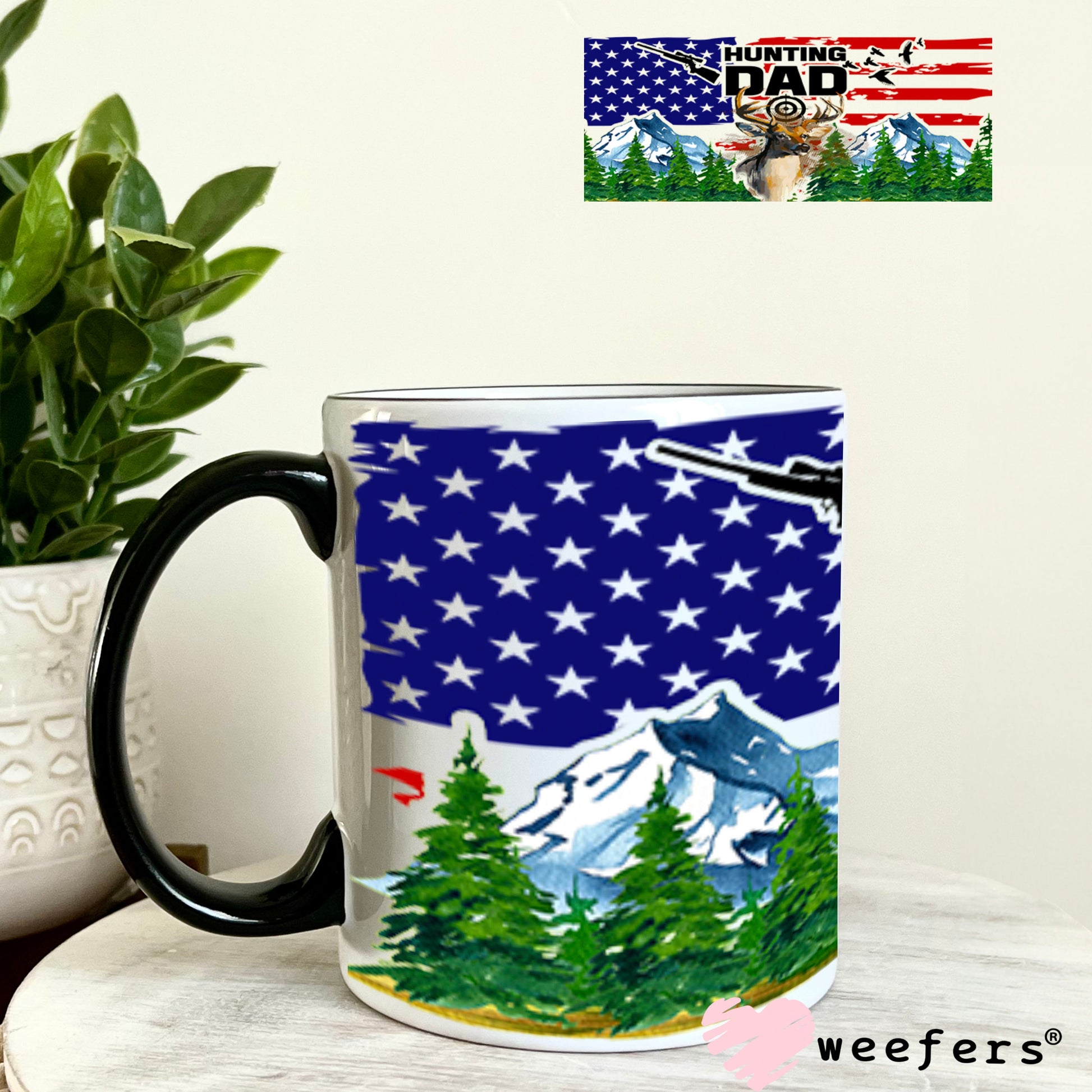 UV DTF Cup Wraps - Hunting Dad USA 11oz Coffee Mug Weefers