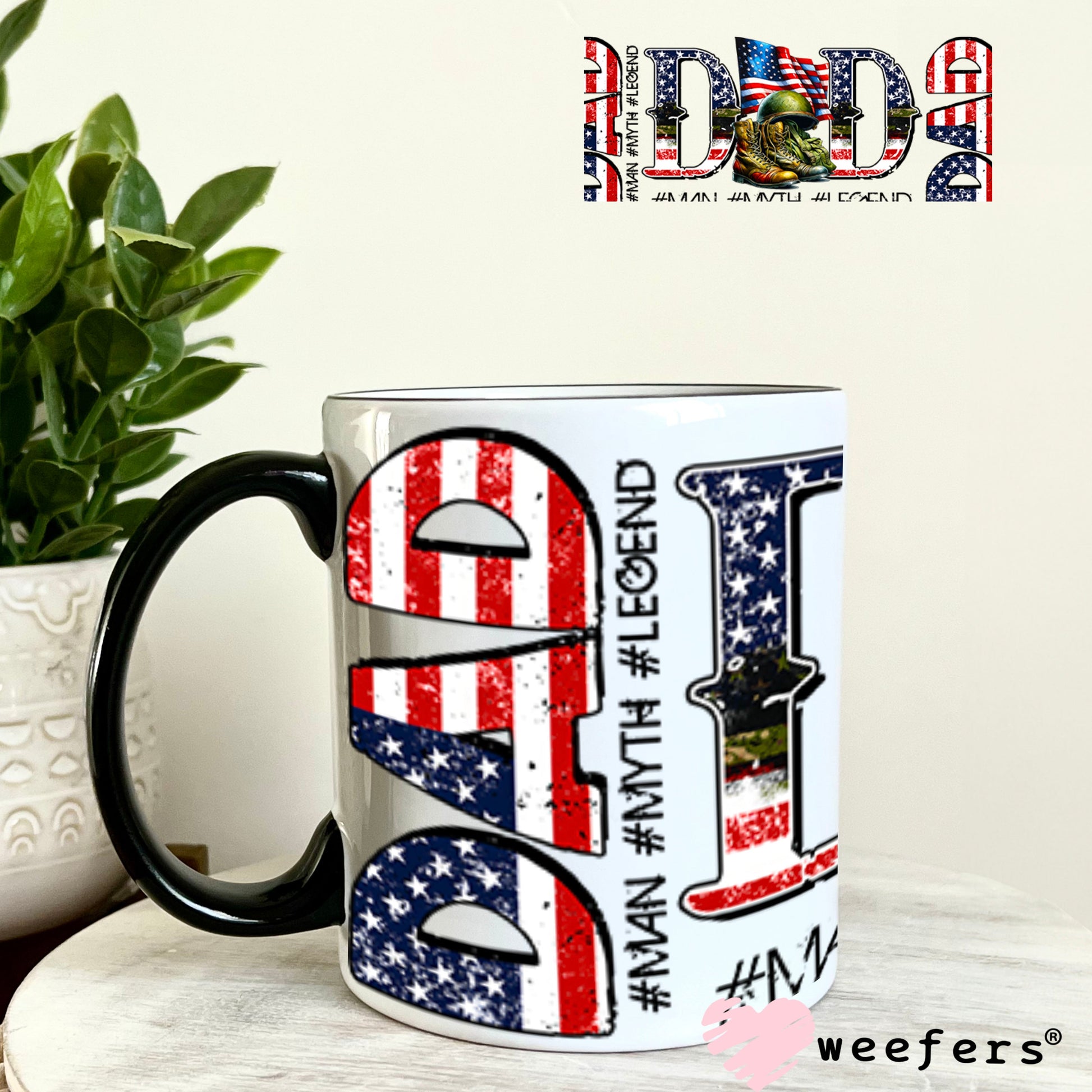 UV DTF Cup Wraps - Dad Military 11oz Coffee Mug Weefers