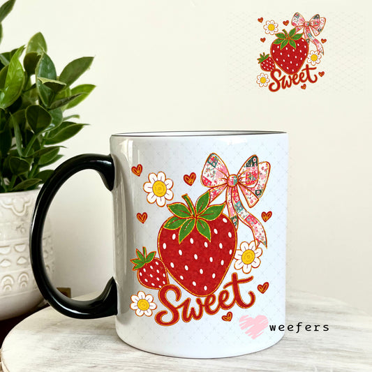 UV DTF Decal - Sweet Strawberry 11oz Coffee Mug Weefers
