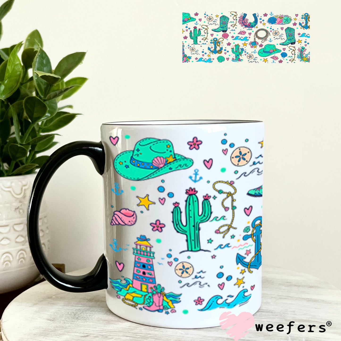 UV DTF Cup Wrap – USA Red White Blue Bows 11oz Coffee Mug Weefers