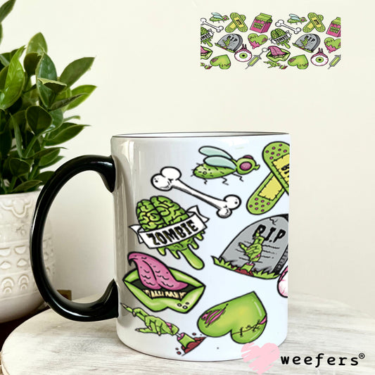 UV DTF Cup Wraps - Zombie Cemetary Halloween 11oz Coffee Mug Weefers
