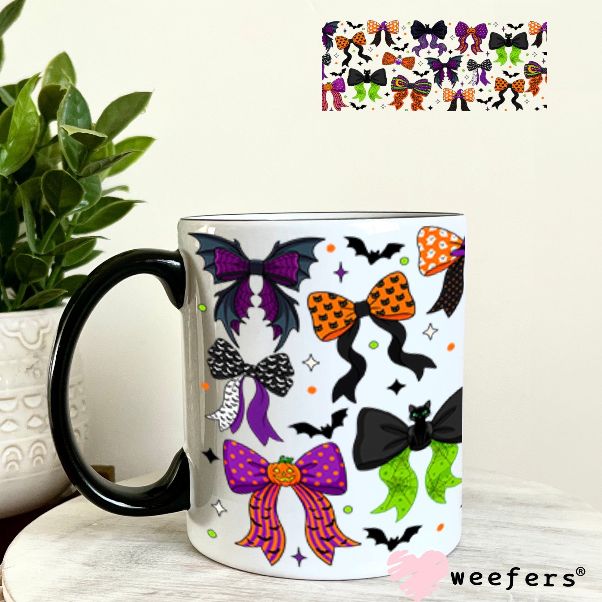 UV DTF Cup Wrap – USA Red White Blue Bows 11oz Coffee Mug Weefers