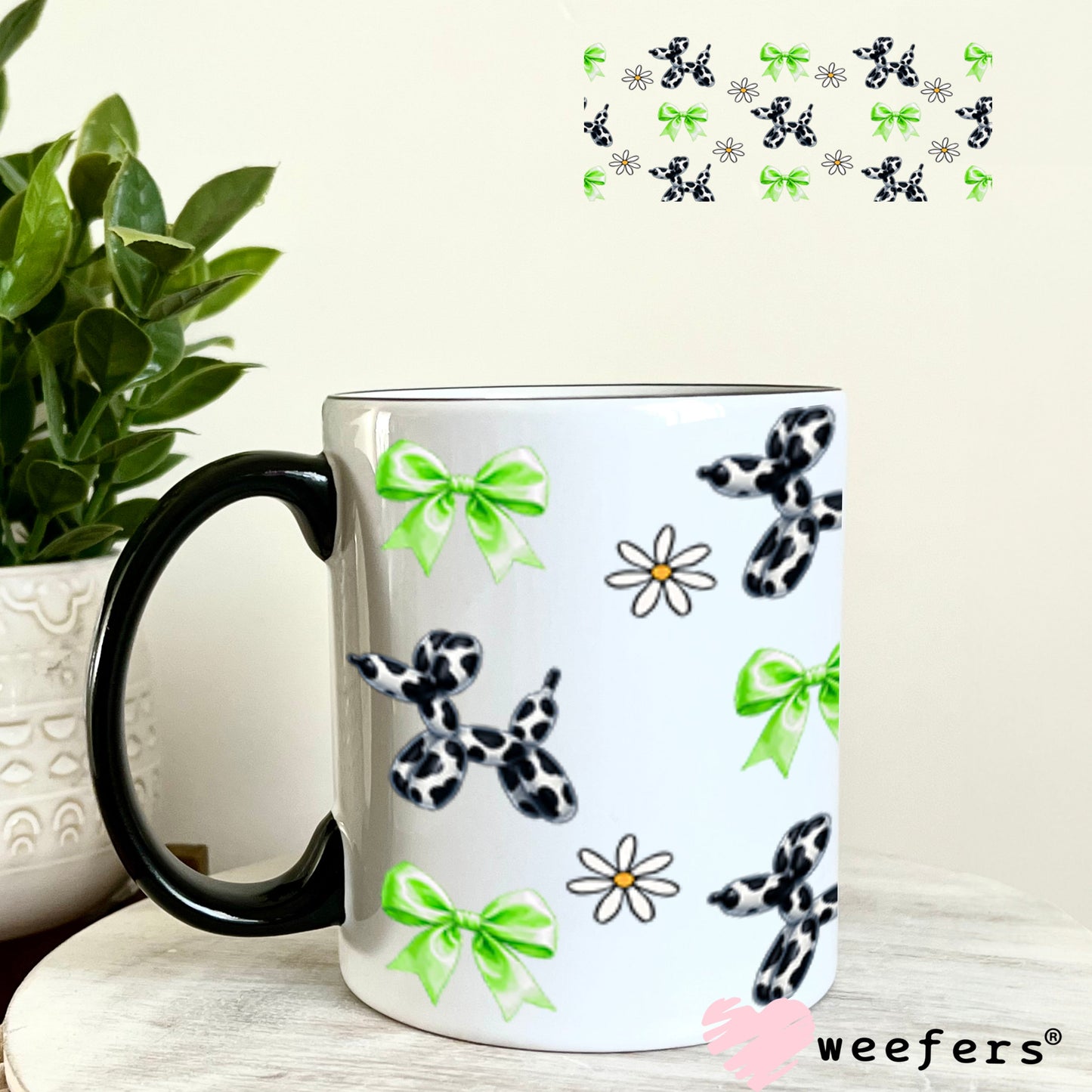 UV DTF Cup Wrap – USA Red White Blue Bows 11oz Coffee Mug Weefers