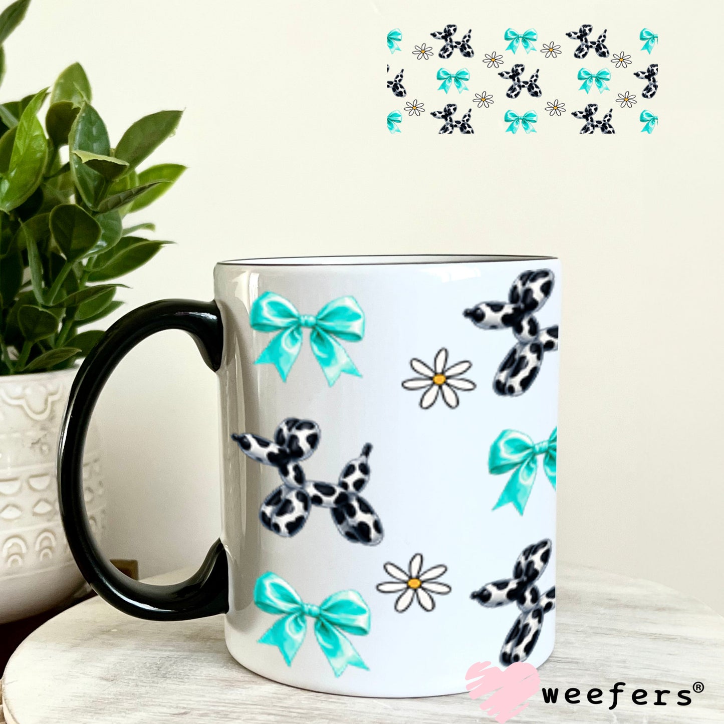 UV DTF Cup Wrap – USA Red White Blue Bows 11oz Coffee Mug Weefers