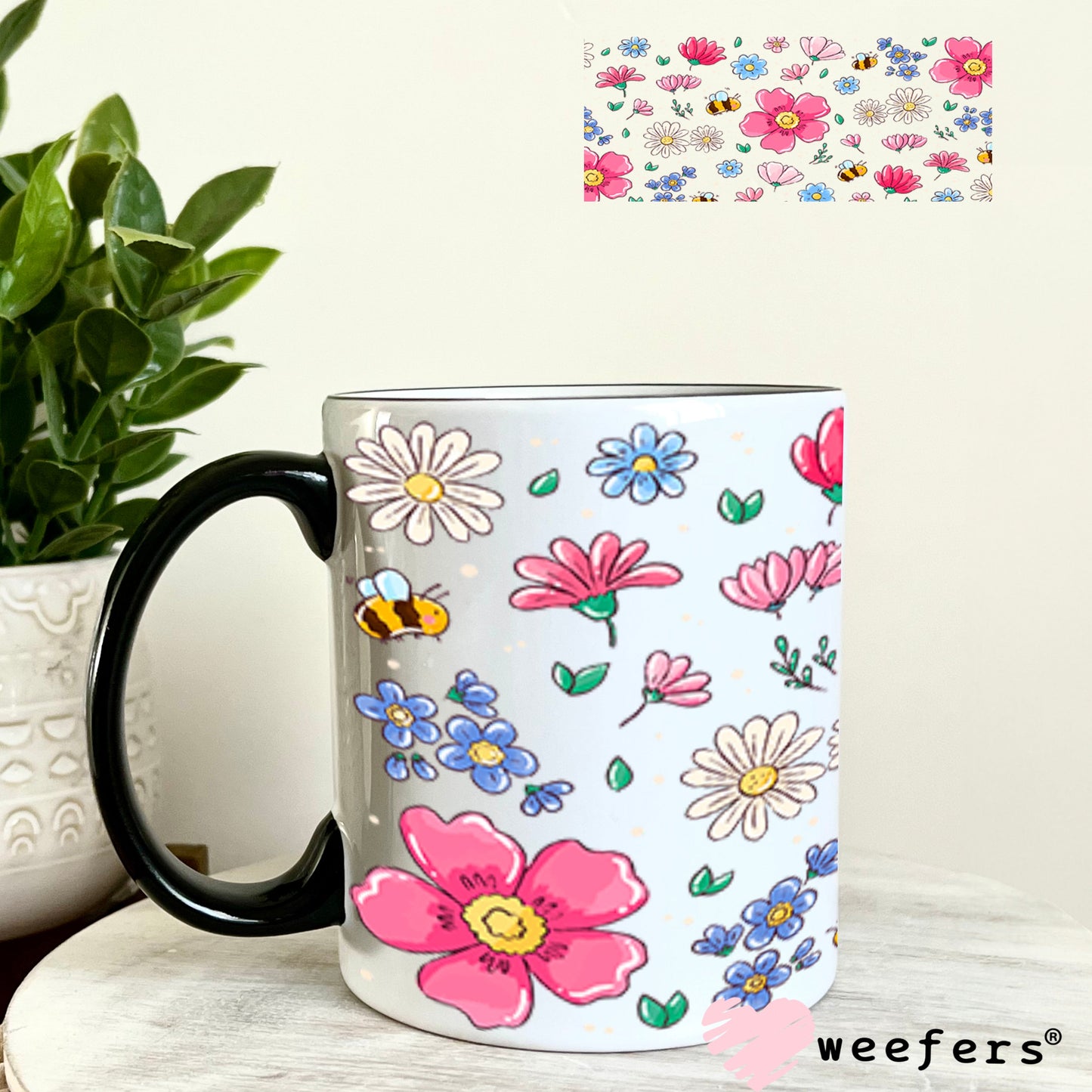 UV DTF Cup Wrap – USA Red White Blue Bows 11oz Coffee Mug Weefers