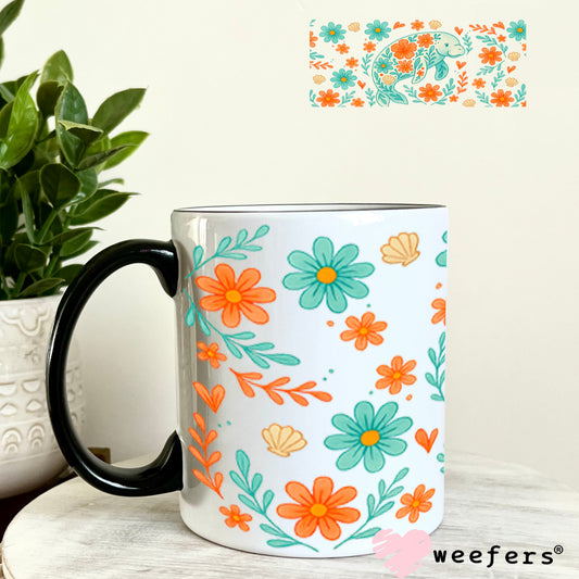 UV DTF Cup Wraps - Manatee Orange and Teal 11oz Coffee Mug Weefers