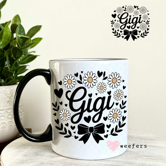 UV DTF Decal - Gigi Black Bow 11oz Coffee Mug Weefers