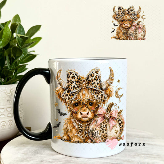 UV DTF Decal - Bougie Leopard Fall Cow 11oz Coffee Mug Weefers