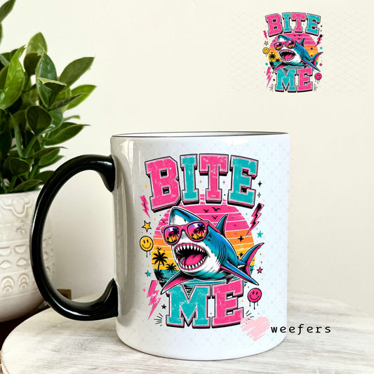 UV DTF Decal - Bite Me Shark 11oz Coffee Mug Weefers