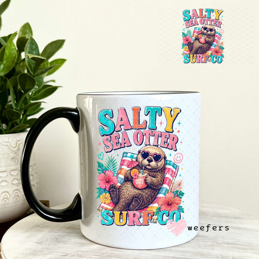 UV DTF Decal - Salty Sea Otter Surf Co 11oz Coffee Mug Weefers