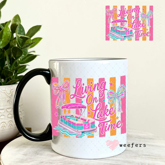 UV DTF Decal - Living on Lake Time 11oz Coffee Mug Weefers