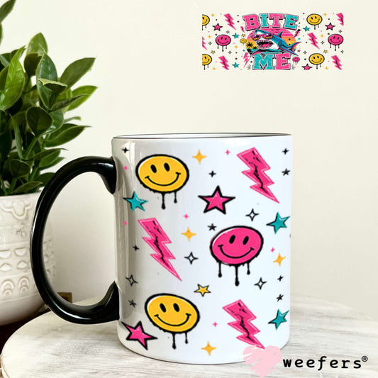 UV DTF Cup Wraps - Bite Me Shark - Weefers® Exclusive 11oz Coffee Mug Weefers