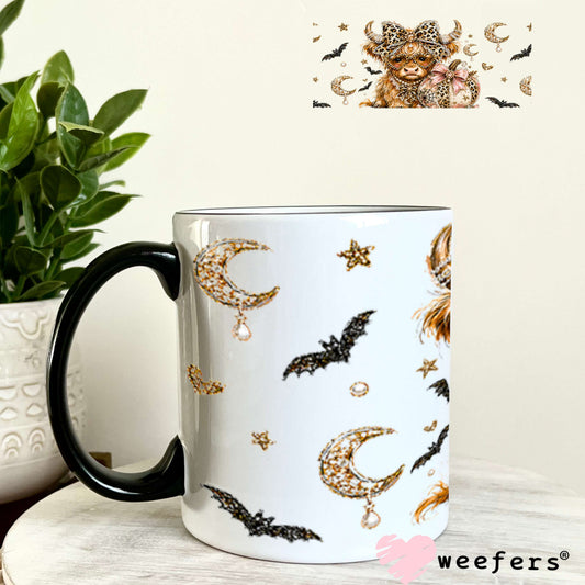 UV DTF Cup Wraps - Bougie Leopard Highland Cow - Weefers® Exclusive 11oz Coffee Mug Weefers