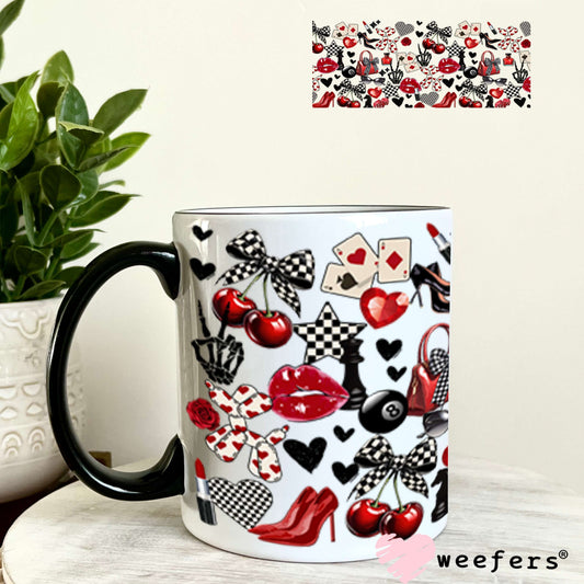 UV DTF Cup Wraps - Western Red Cherries and Balloon Dogs 11oz Coffee Mug Weefers