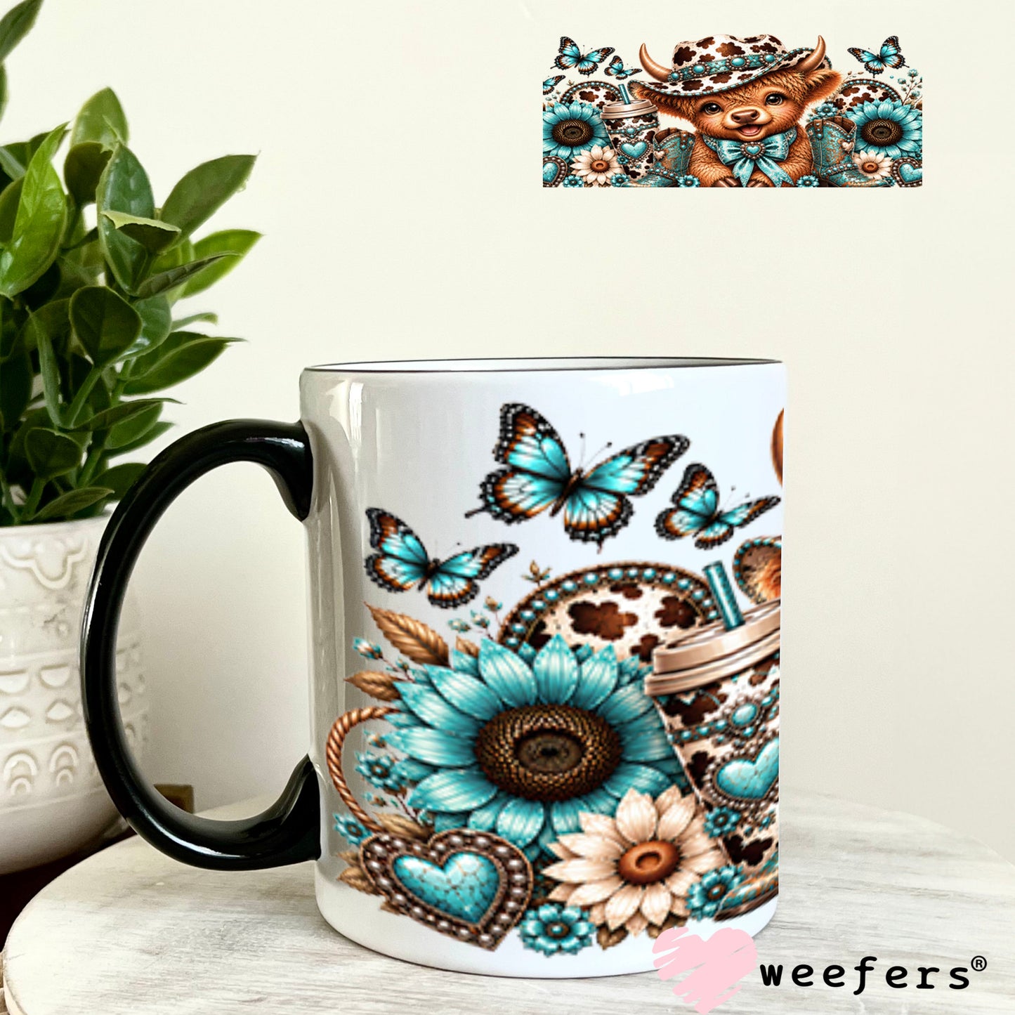 UV DTF Cup Wrap – USA Red White Blue Bows 11oz Coffee Mug Weefers