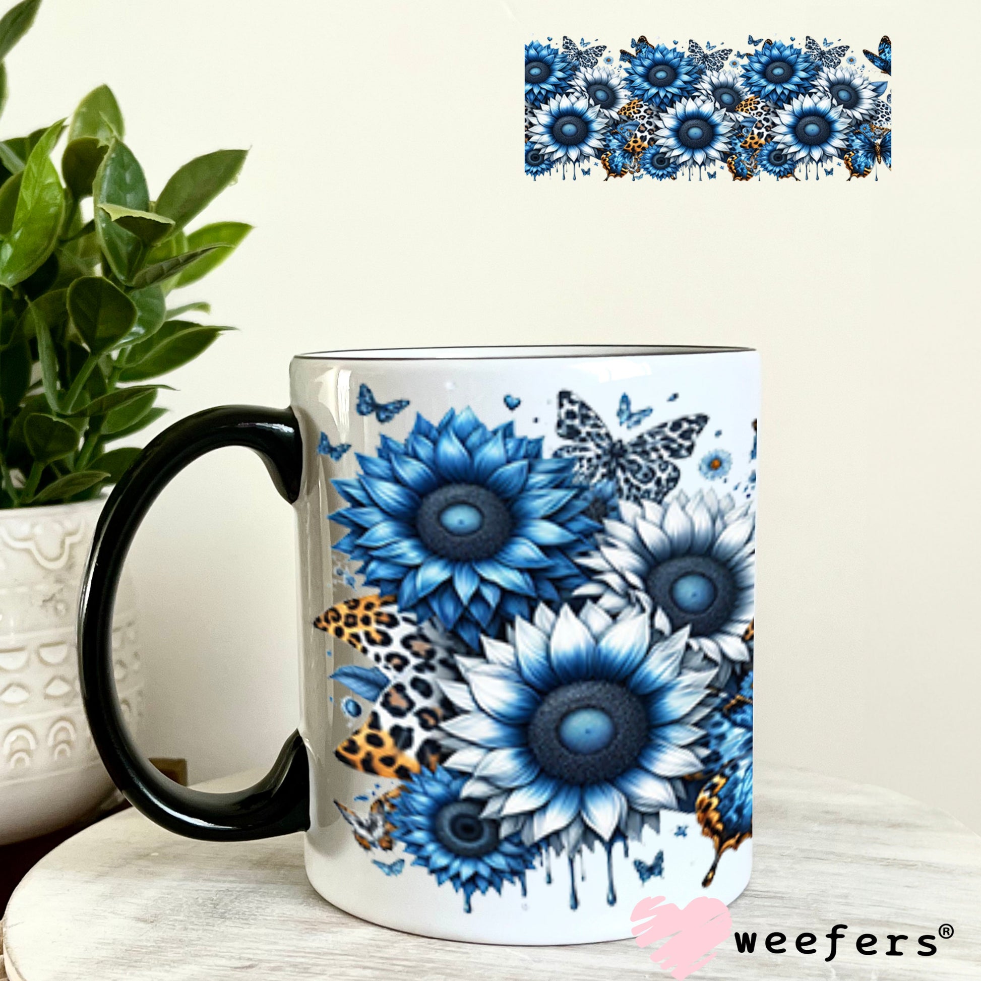 UV DTF Cup Wrap – USA Red White Blue Bows 11oz Coffee Mug Weefers