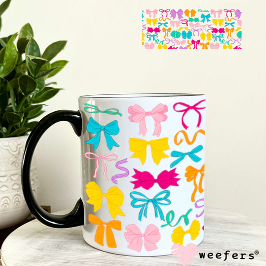 UV DTF Cup Wraps - Bright Colorful Bows 11oz Coffee Mug Weefers