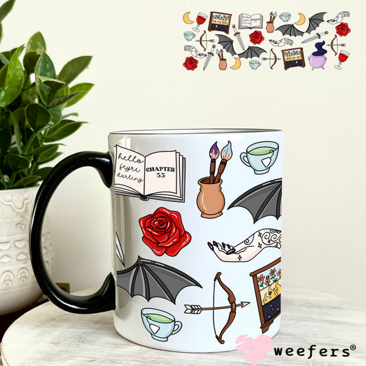 ACOTAR Favorite Things UV DTF Cup Wrap 11oz Coffee Mug Weefers