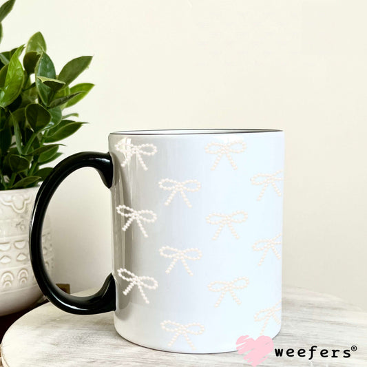 UV DTF Cup Wraps - White Bead Bows 11oz Coffee Mug Weefers