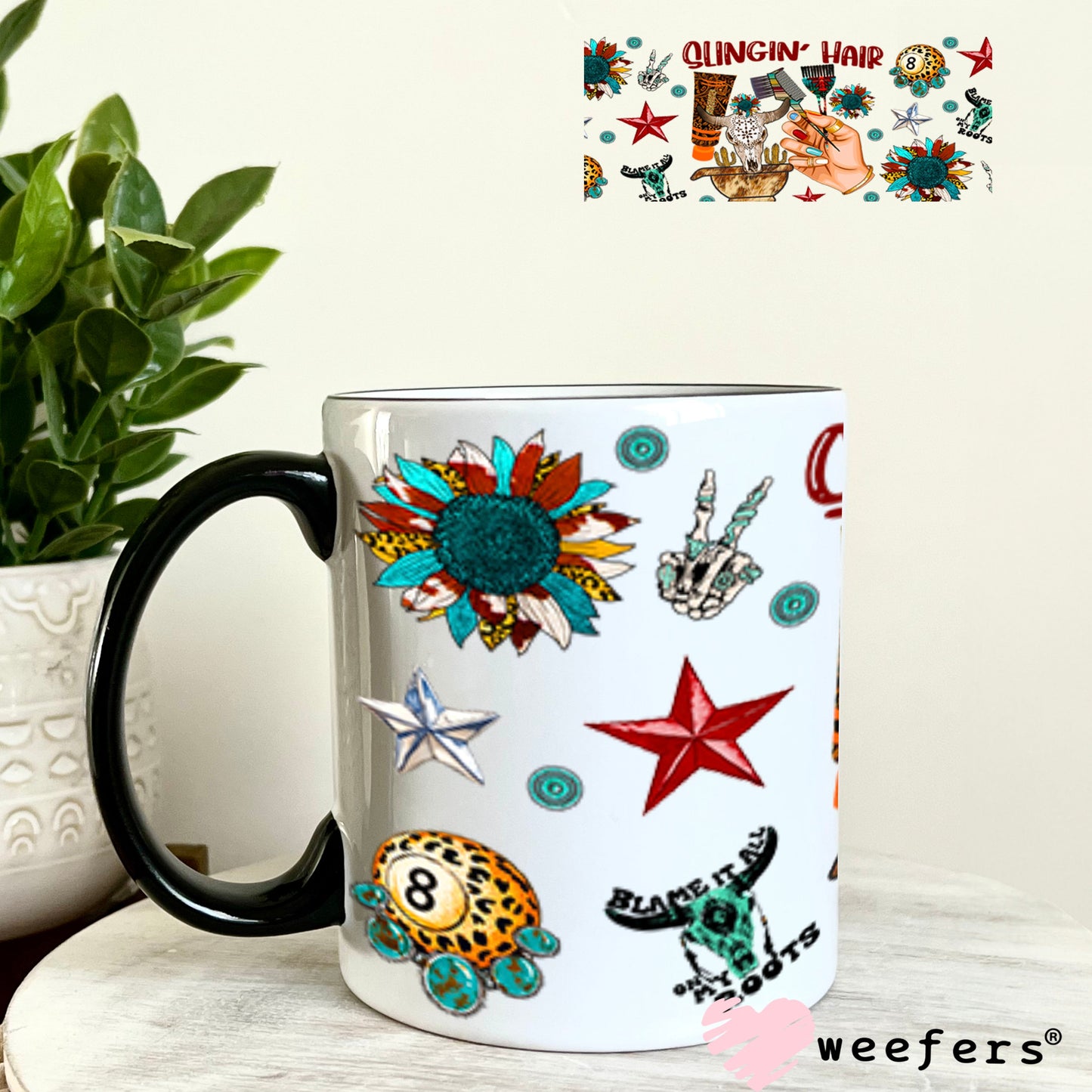 UV DTF Cup Wrap – USA Red White Blue Bows 11oz Coffee Mug Weefers