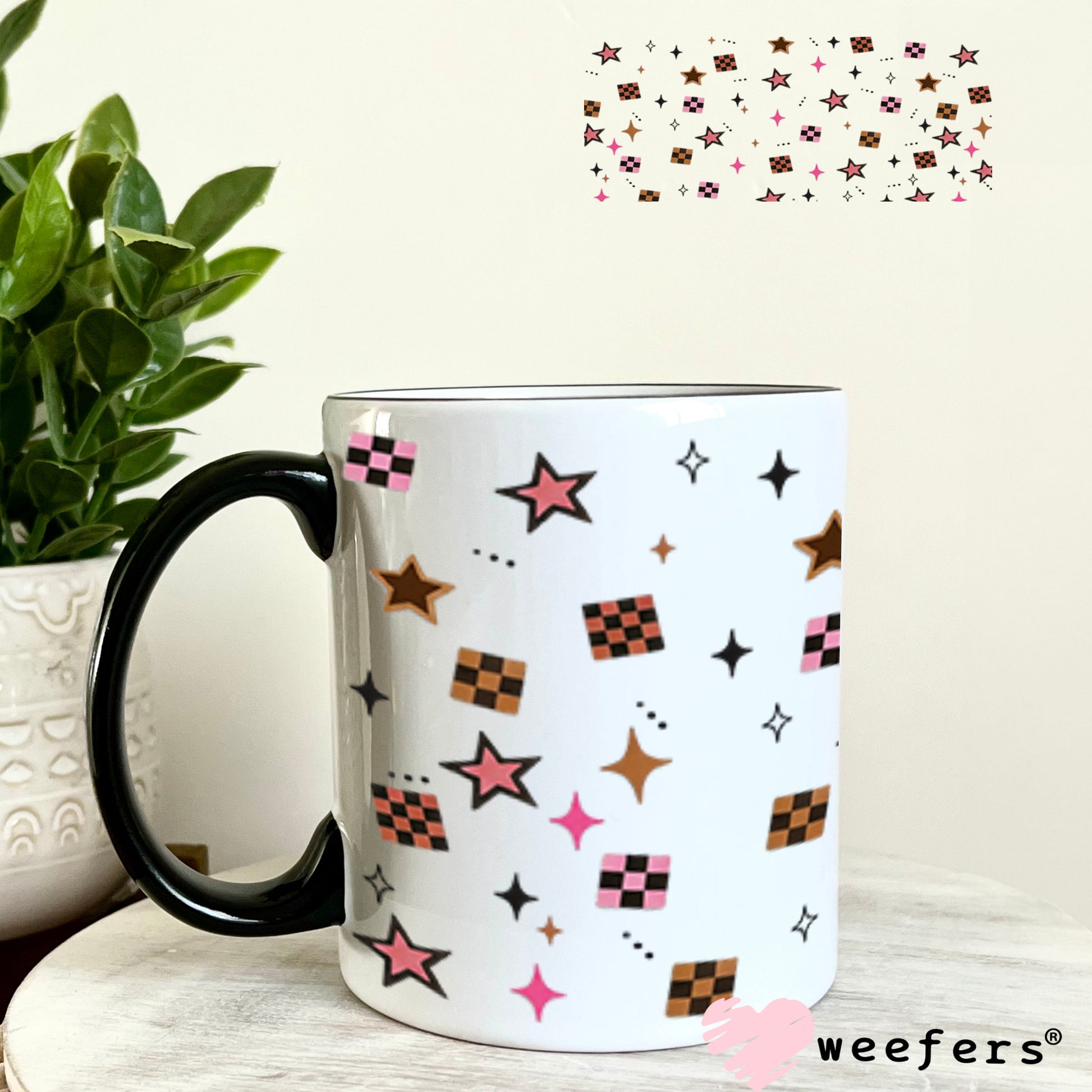 UV DTF Cup Wrap – USA Red White Blue Bows 11oz Coffee Mug Weefers
