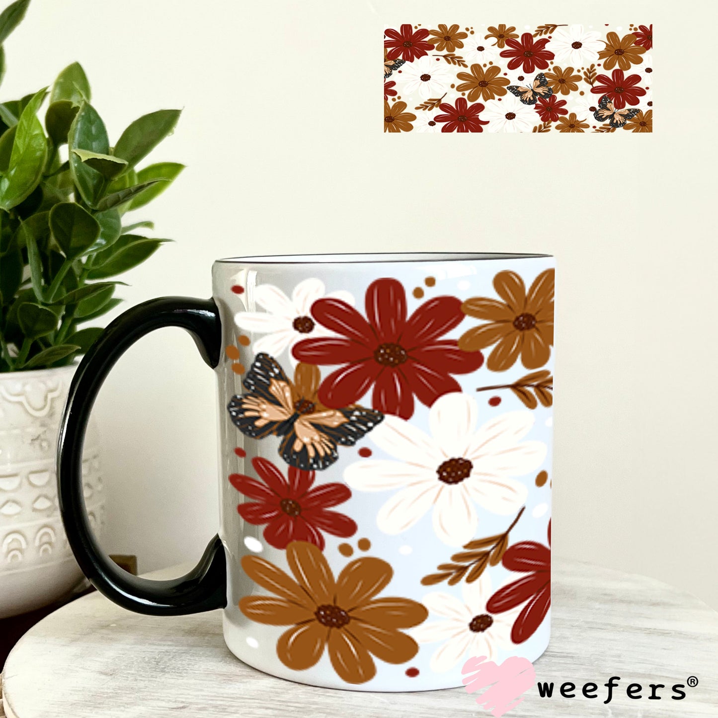 UV DTF Cup Wrap – USA Red White Blue Bows 11oz Coffee Mug Weefers