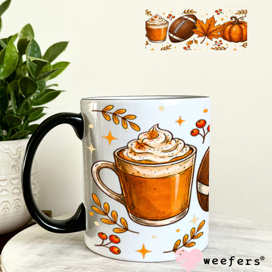 UV DTF Cup Wraps - Fall Coffee and Football 11oz Coffee Mug Weefers