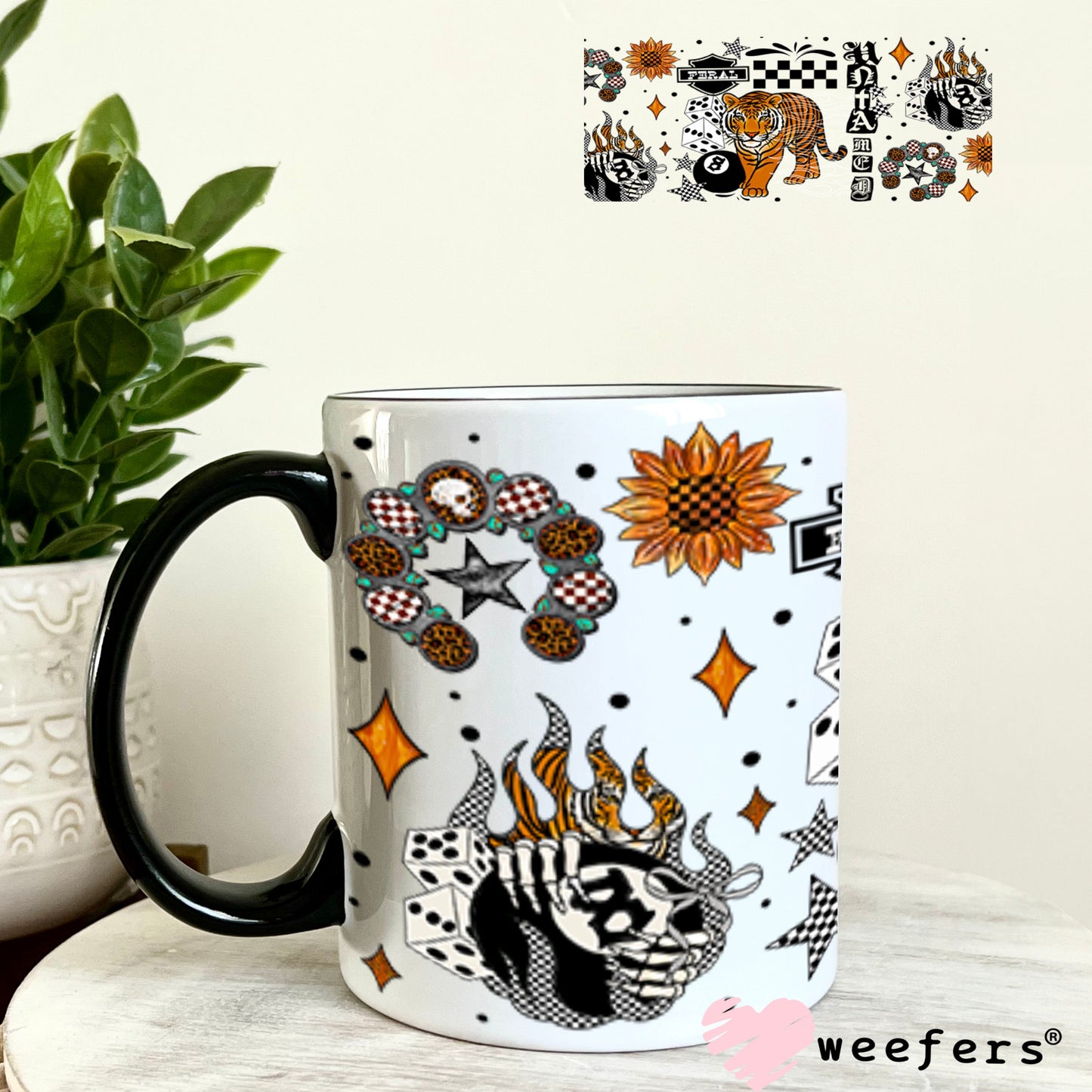 UV DTF Cup Wrap – USA Red White Blue Bows 11oz Coffee Mug Weefers