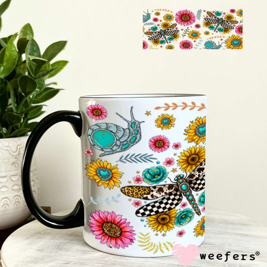UV DTF Cup Wraps - Western Dragon Flies - Weefers® Exclusive 11oz Coffee Mug Weefers