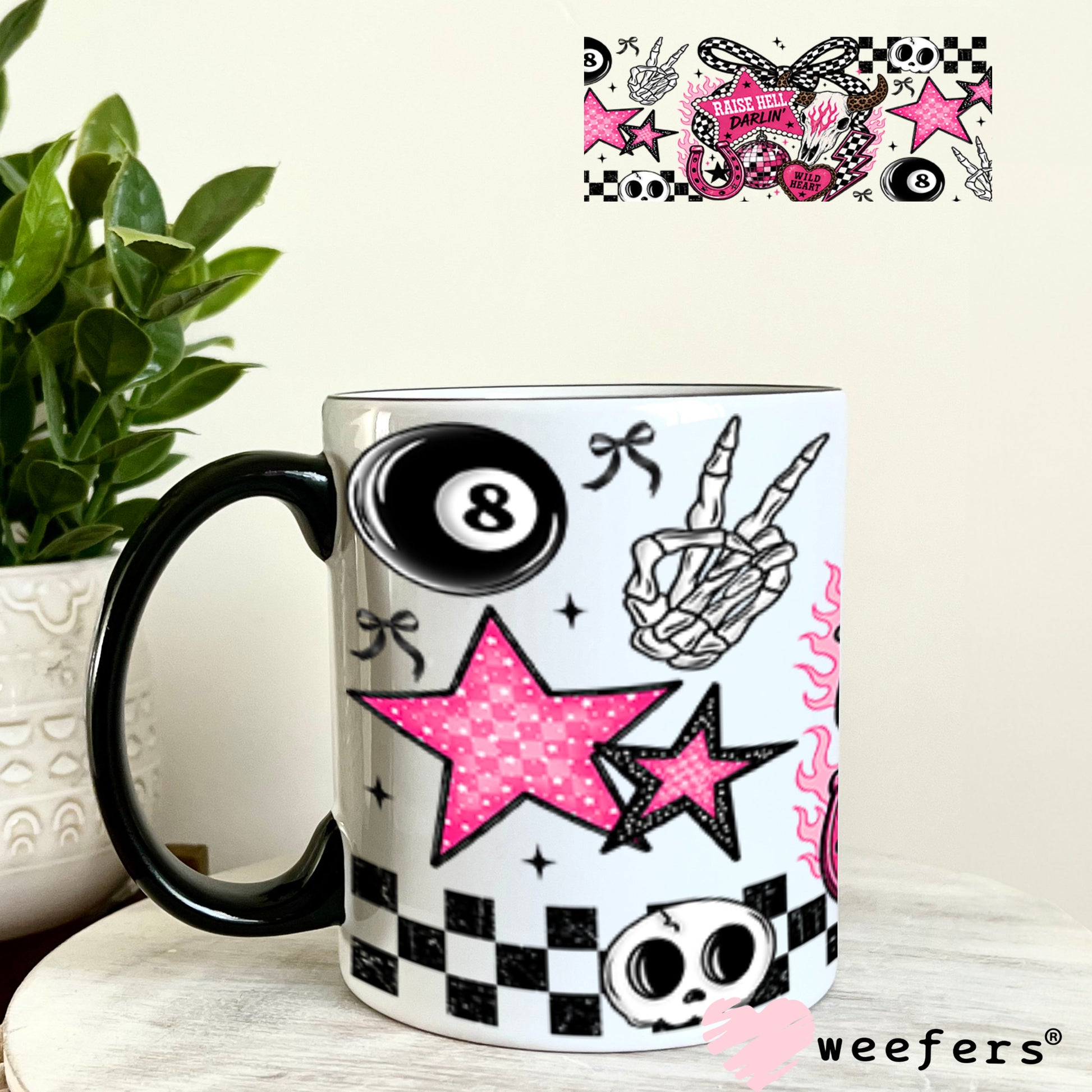 UV DTF Cup Wrap – USA Red White Blue Bows 11oz Coffee Mug Weefers