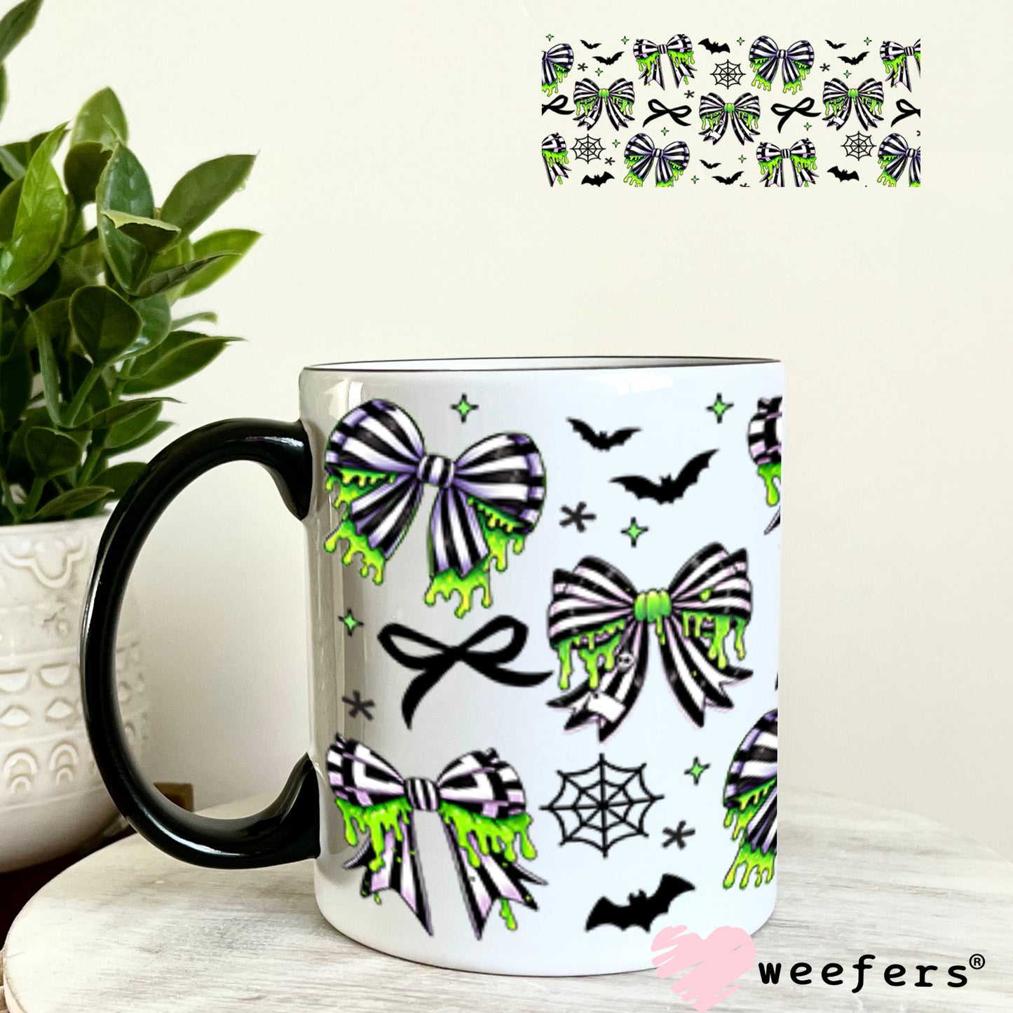 UV DTF Cup Wrap – USA Red White Blue Bows 11oz Coffee Mug Weefers