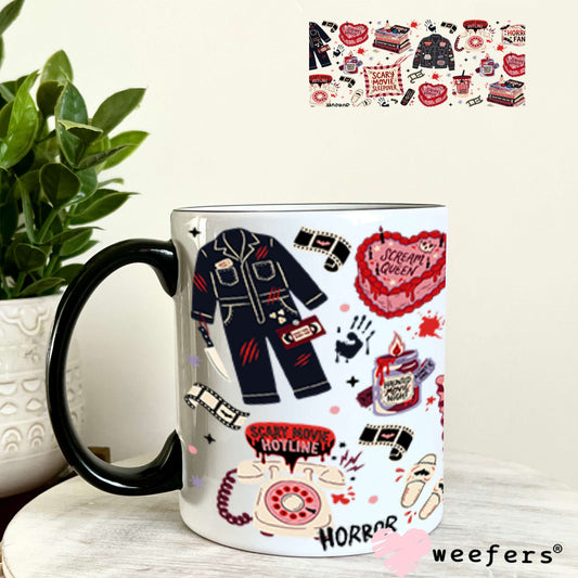 UV DTF Cup Wraps - Scary Movie Night 11oz Coffee Mug Weefers