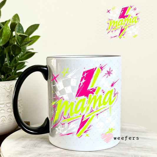 UV DTF Decal - Mama Yellow Magenta 11oz Coffee Mug Weefers