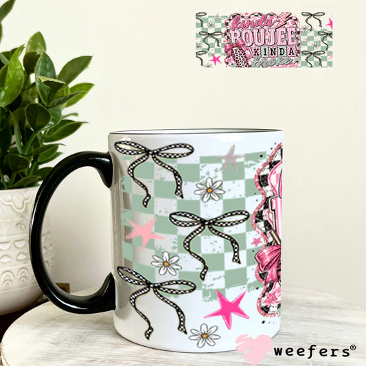 UV DTF Cup Wraps - Kinda Boujee Kinda Broke - Weefers® Exclusive 11oz Coffee Mug Weefers