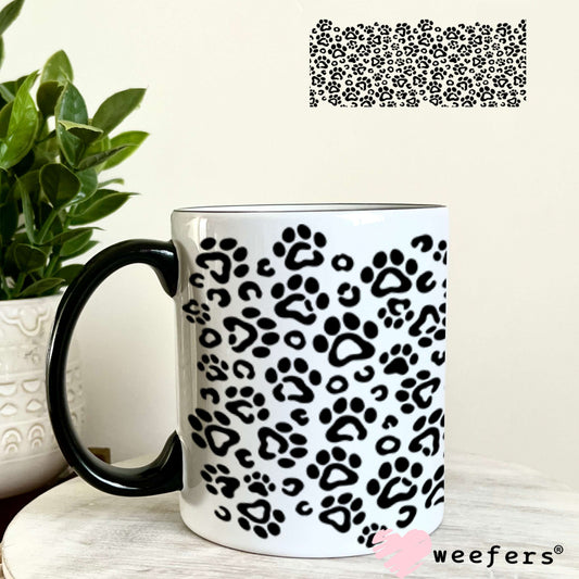 UV DTF Cup Wraps - Black Dog Paws 11oz Coffee Mug Weefers