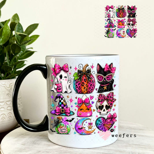 UV DTF Decal - Ghost and Pumpkins Colorful 11oz Coffee Mug Weefers