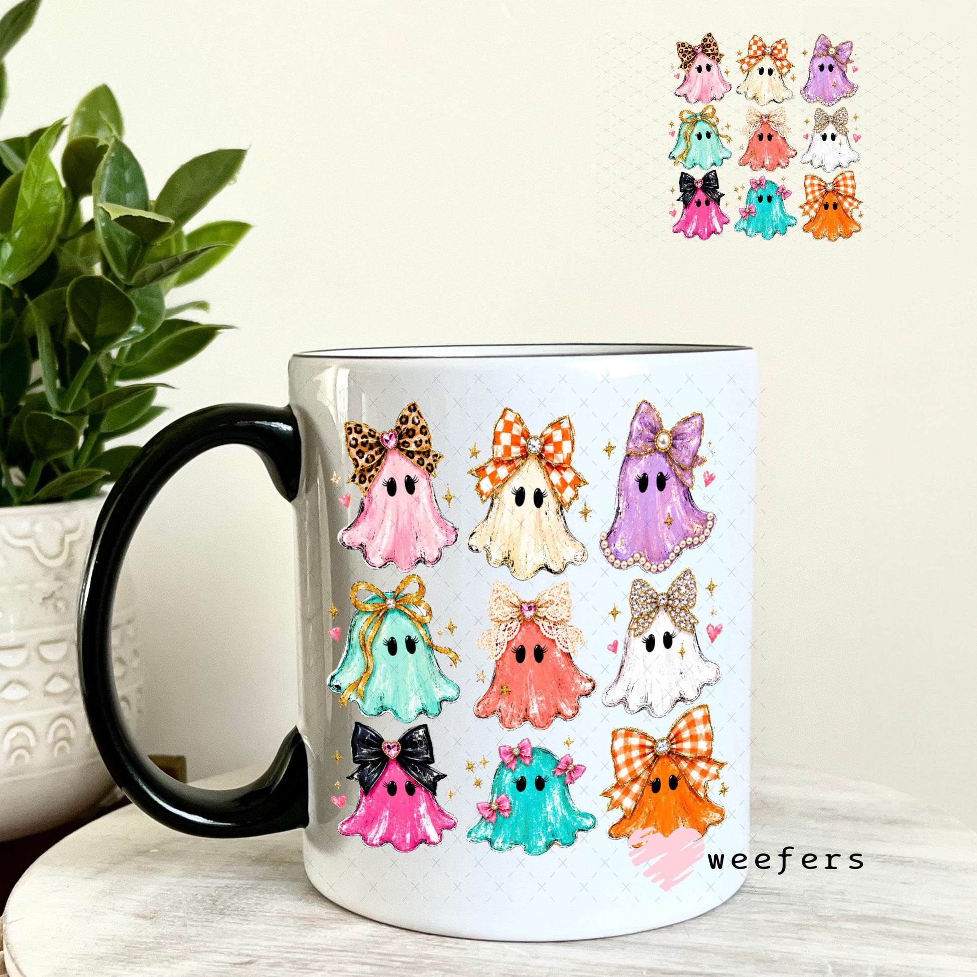 UV DTF Decal - Bougie Ghosts 11oz Coffee Mug Weefers