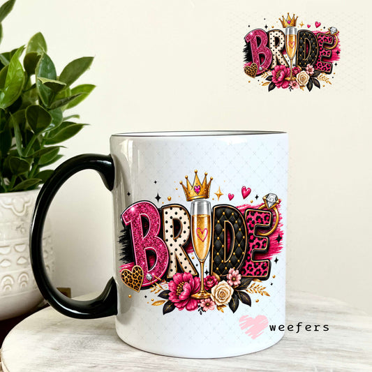UV DTF Decal - Bride Champagne 11oz Coffee Mug Weefers