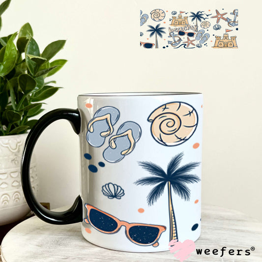 UV DTF Cup Wraps - Blue Beachy 11oz Coffee Mug Weefers