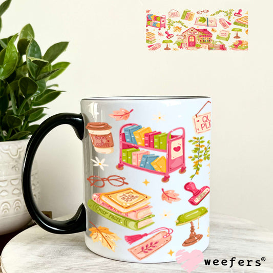 UV DTF Cup Wraps - Library Bookstore 11oz Coffee Mug Weefers