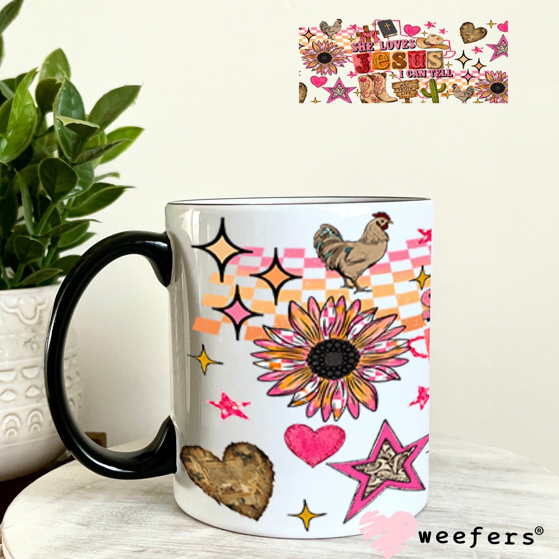 UV DTF Cup Wrap – USA Red White Blue Bows 11oz Coffee Mug Weefers