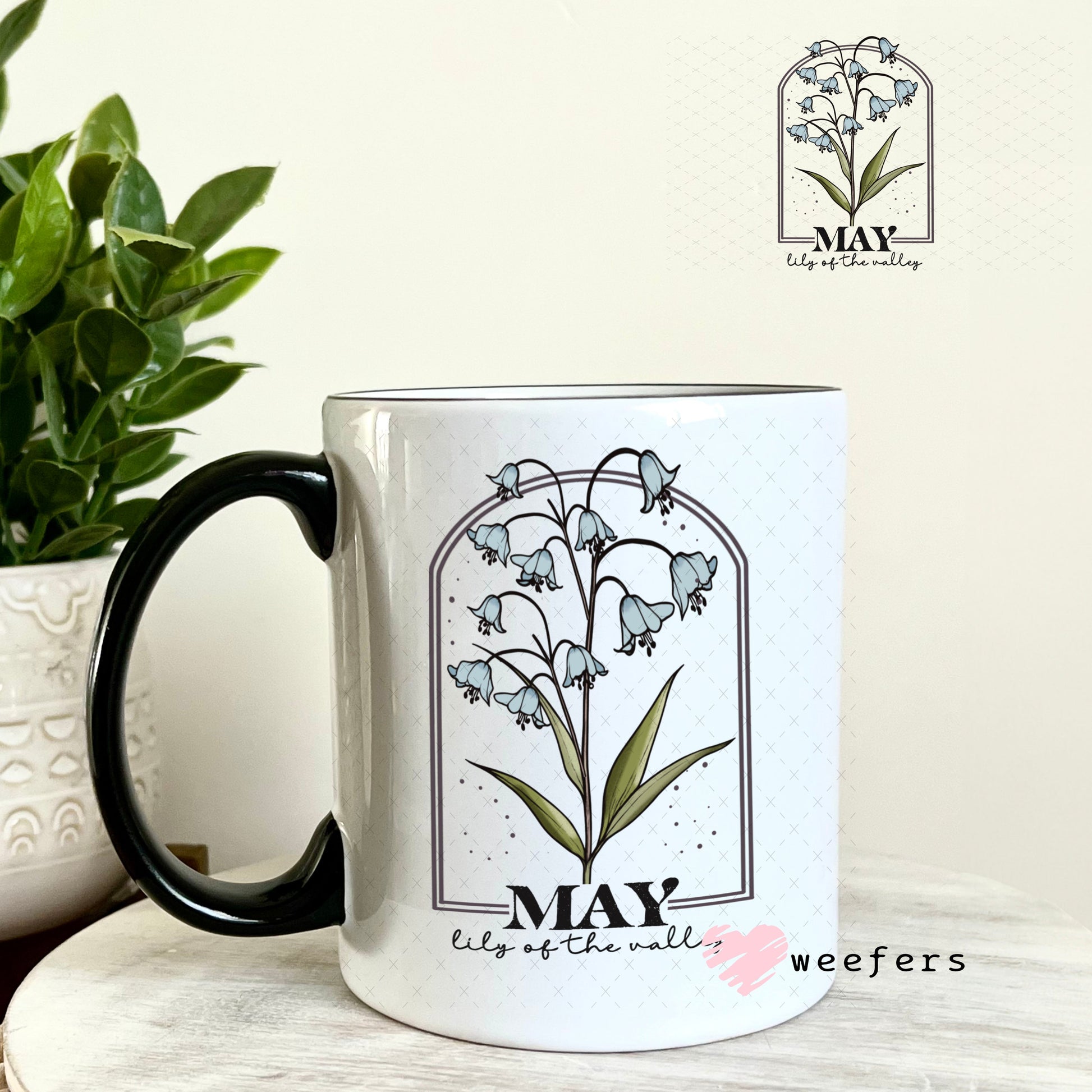 UV DTF Decal - May Lily of the Valley Birthday Month 11oz Coffee Mug Weefers
