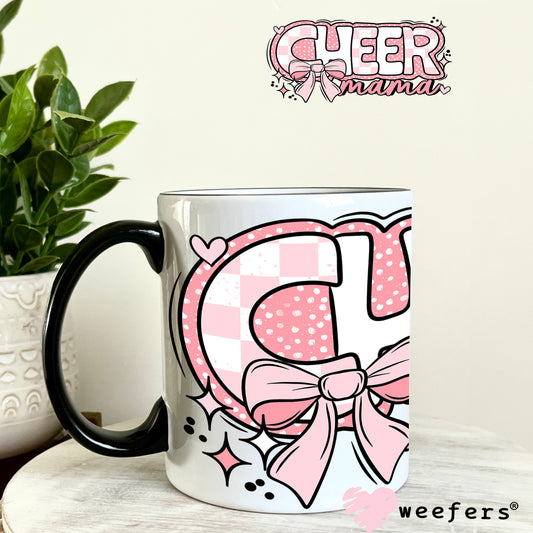 Pink Cheer Mama UV DTF Cup Wrap 11oz Coffee Mug Weefers