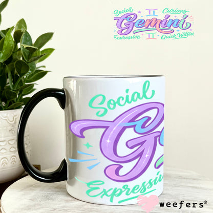 UV DTF Cup Wraps - Gemini Zodiac Sign 11oz Coffee Mug Weefers