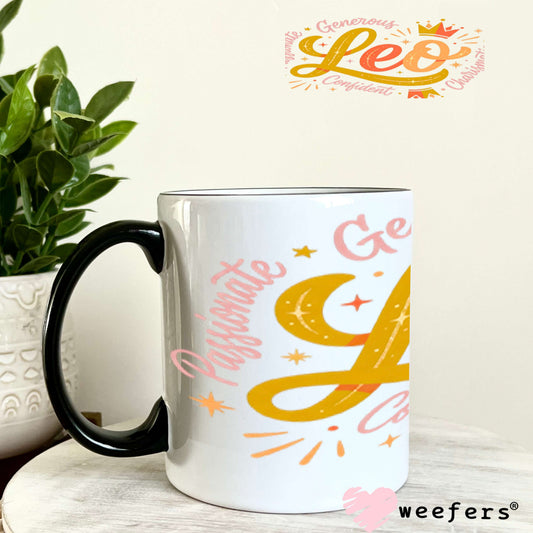 UV DTF Cup Wraps - Leo Zodiac Sign 11oz Coffee Mug Weefers