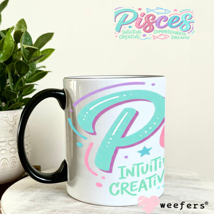 UV DTF Cup Wraps - Pisces Zodiac Sign 11oz Coffee Mug Weefers