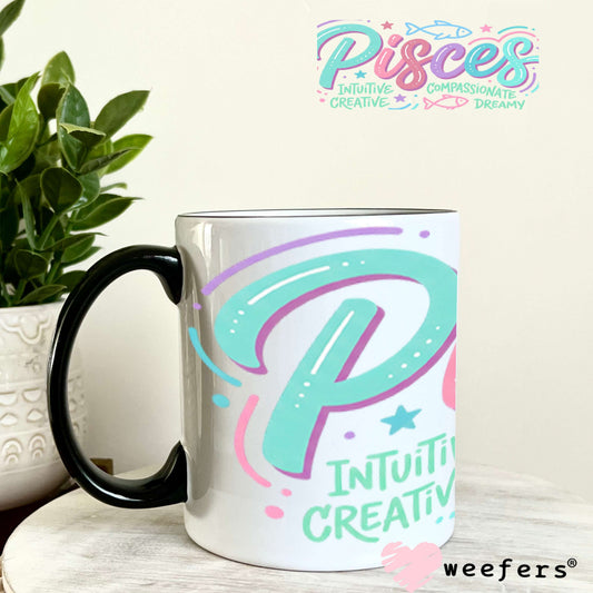 UV DTF Cup Wraps - Pisces Zodiac Sign 11oz Coffee Mug Weefers