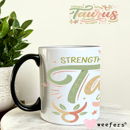 UV DTF Cup Wraps - Taurus Zodiac Sign 11oz Coffee Mug Weefers