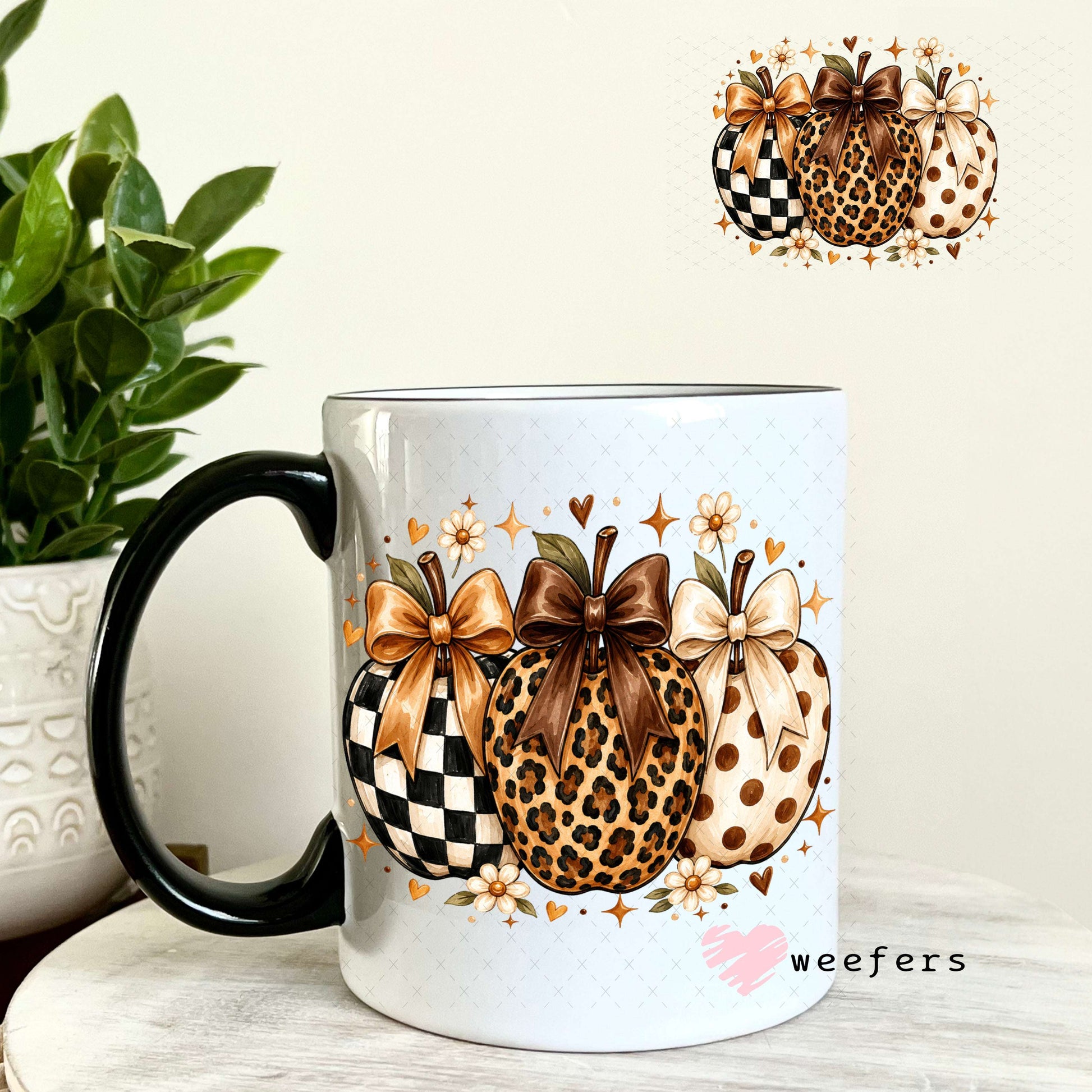 UV DTF Decal - Leopard Apples Fall 11oz Coffee Mug Weefers