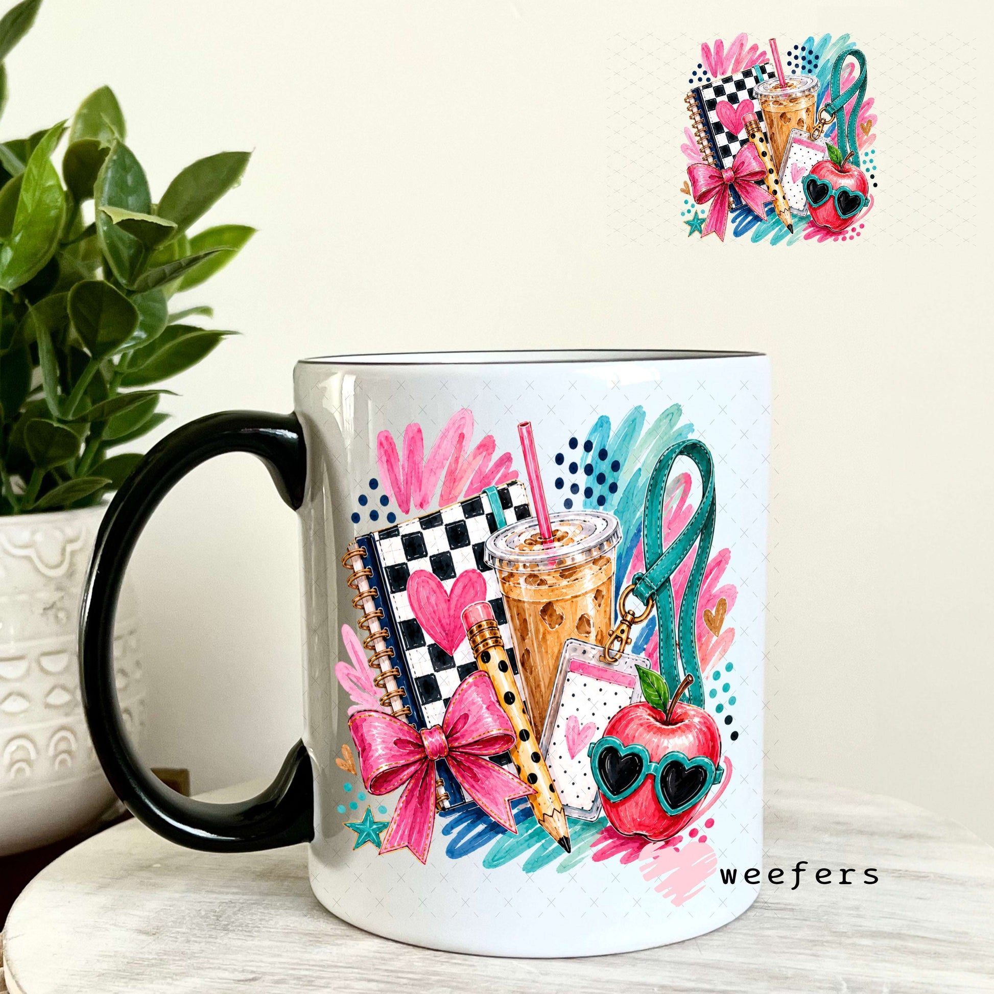 UV DTF Decal - Preppy Teacher 11oz Coffee Mug Weefers
